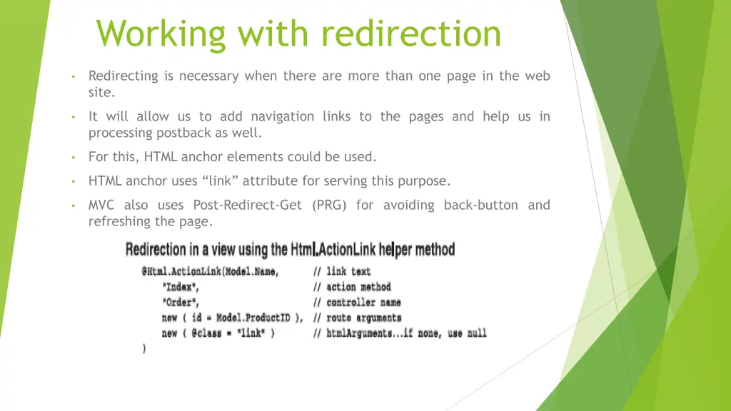 working with redirection