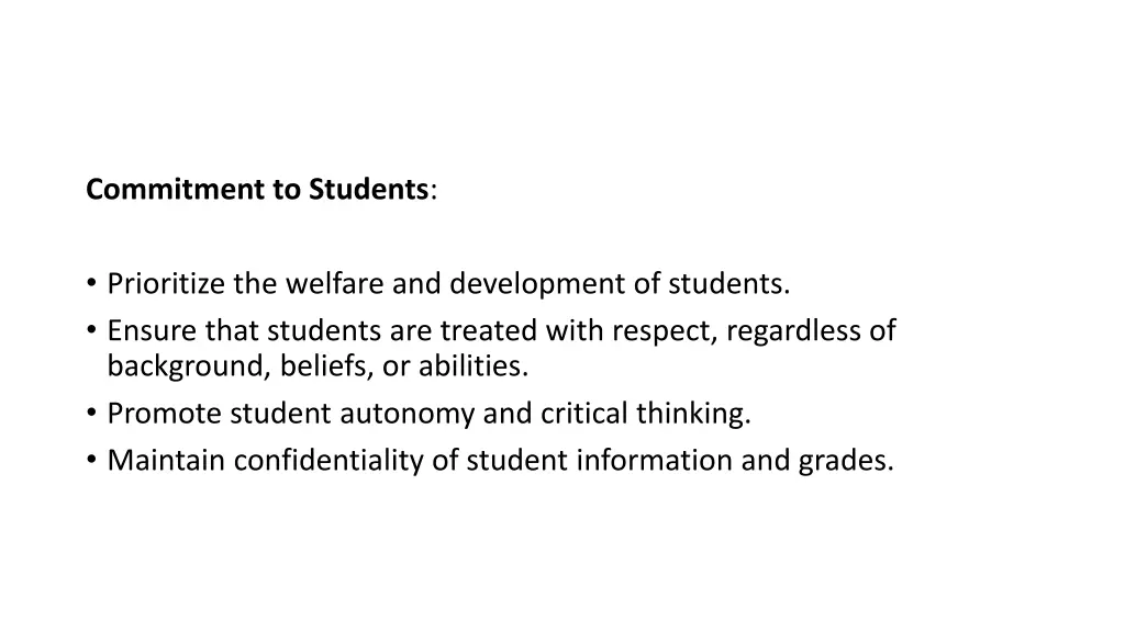 commitment to students