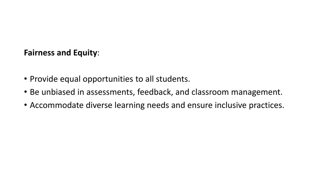fairness and equity
