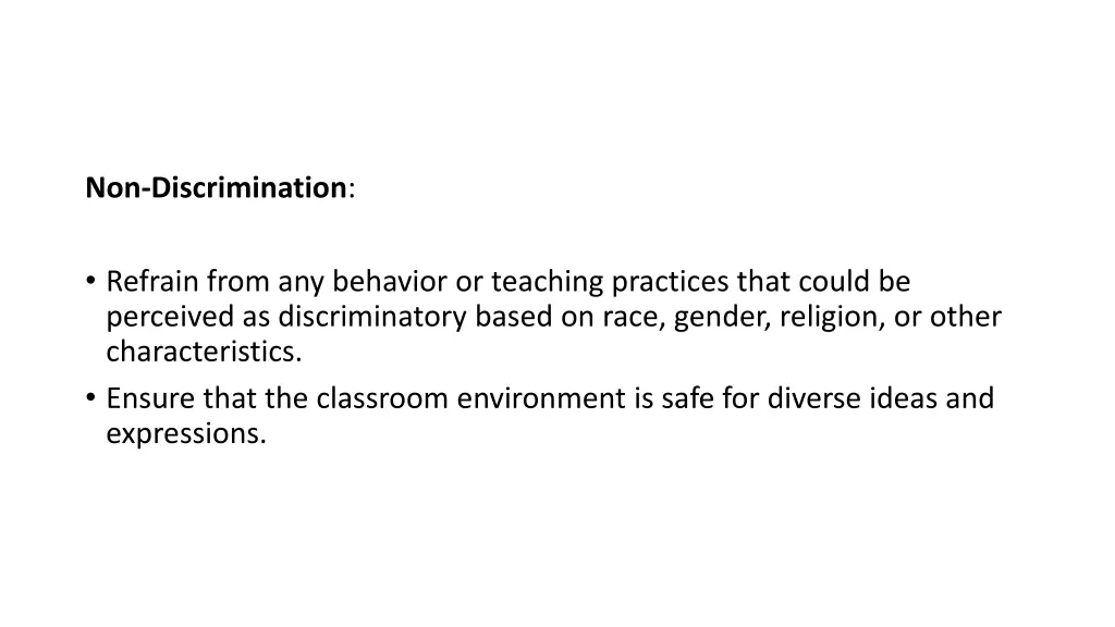 non discrimination