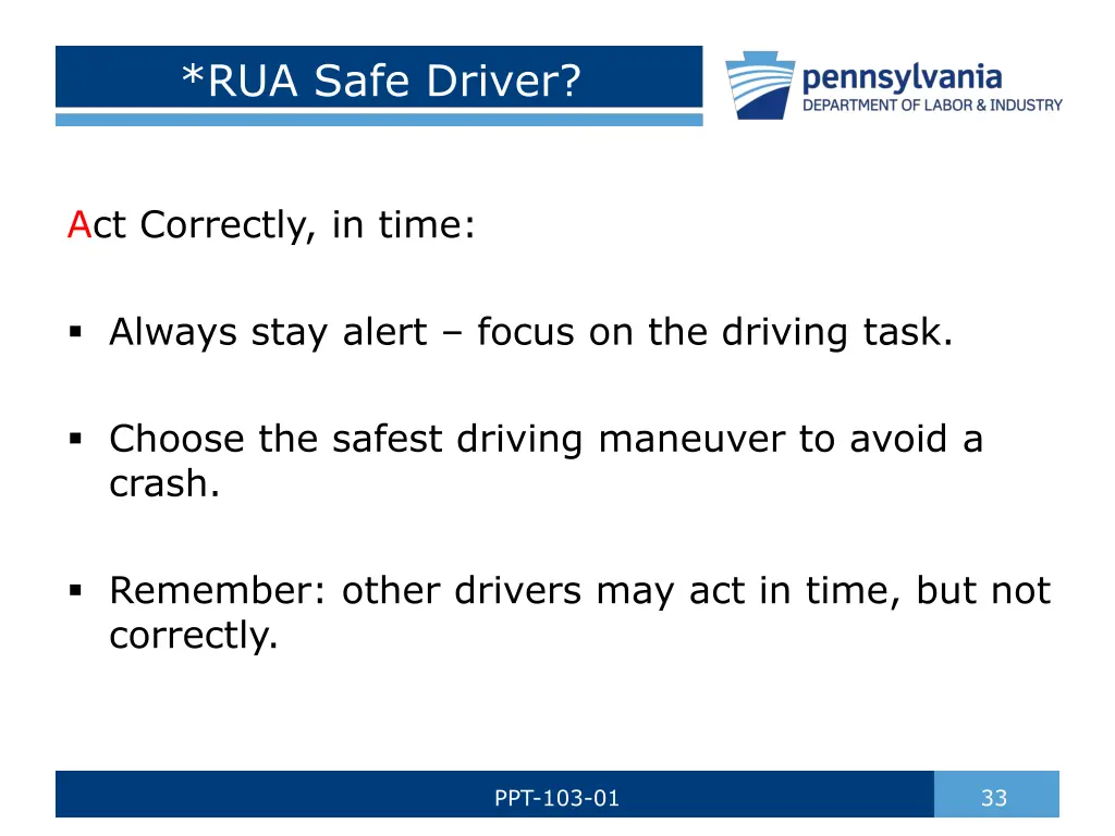 rua safe driver 2
