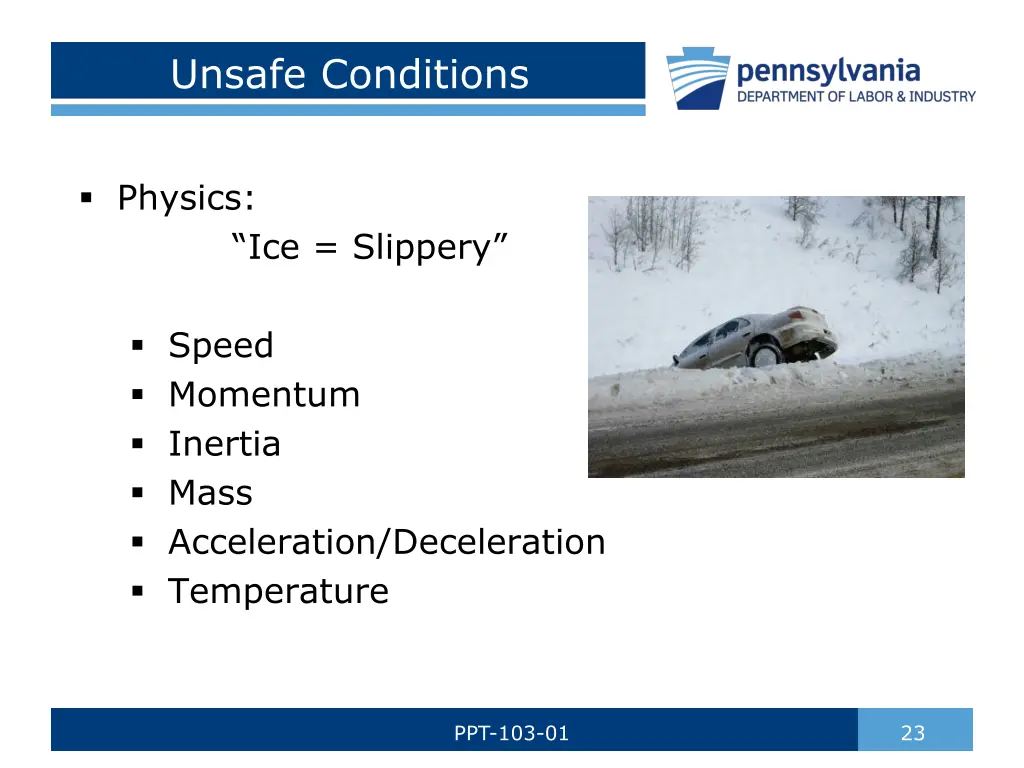 unsafe conditions