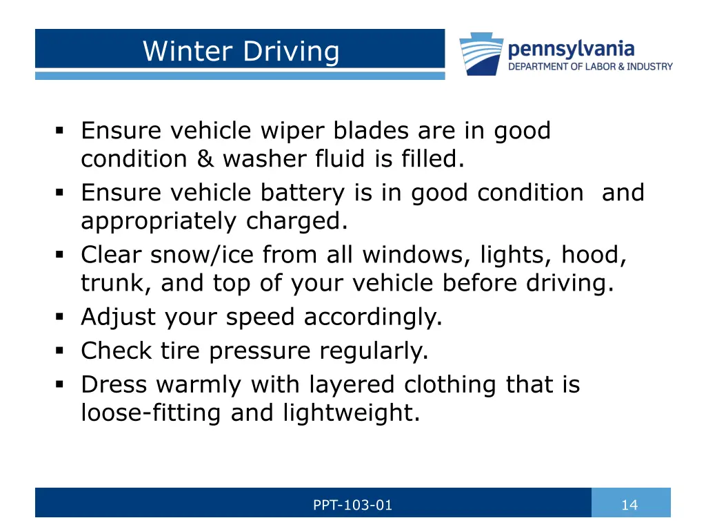 winter driving