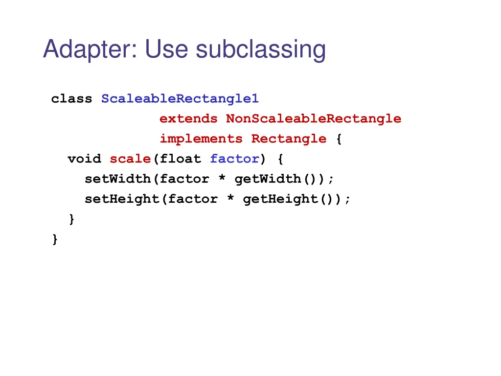adapter use subclassing