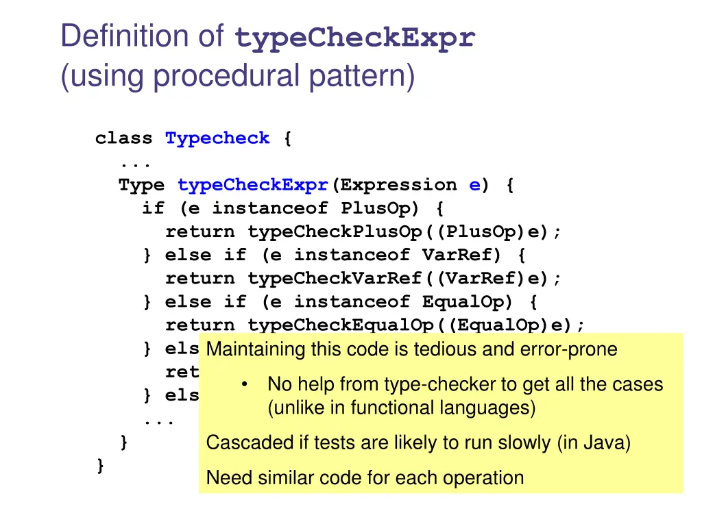 definition of typecheckexpr using procedural