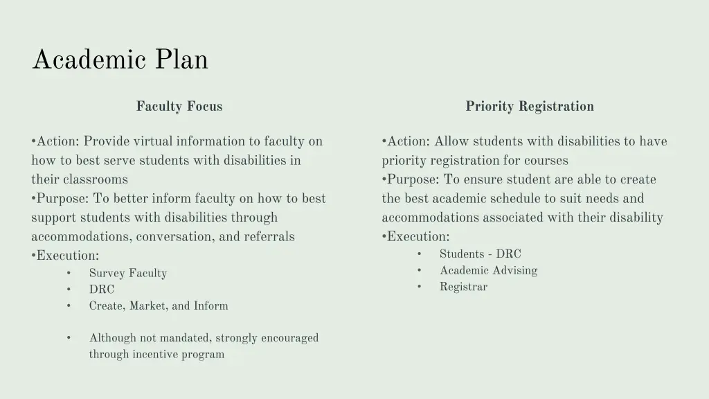 academic plan