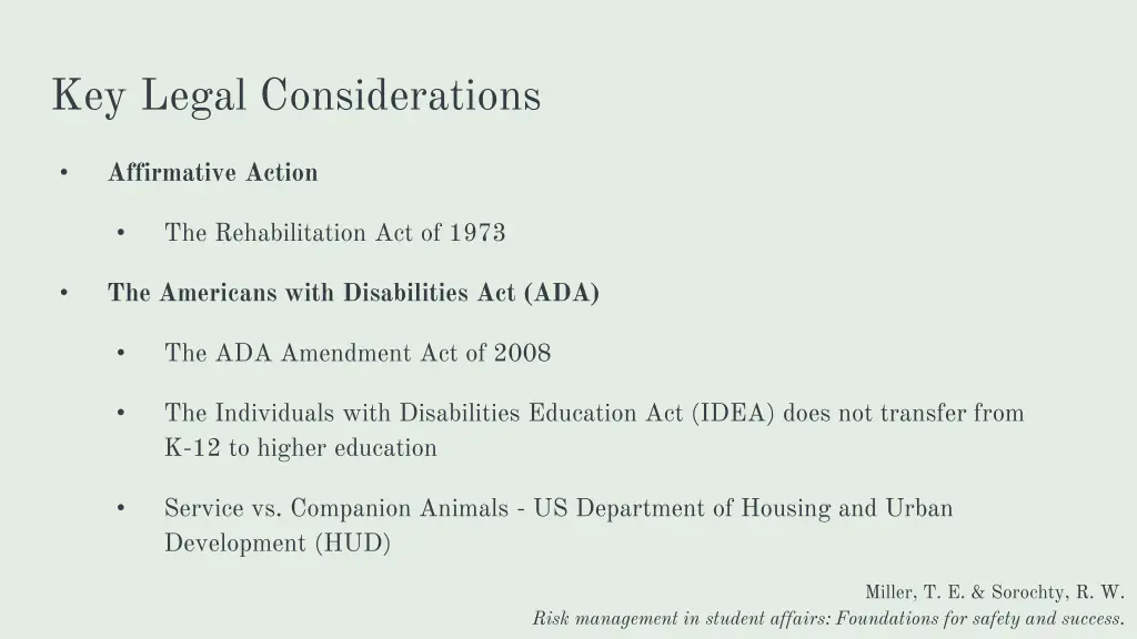 key legal considerations