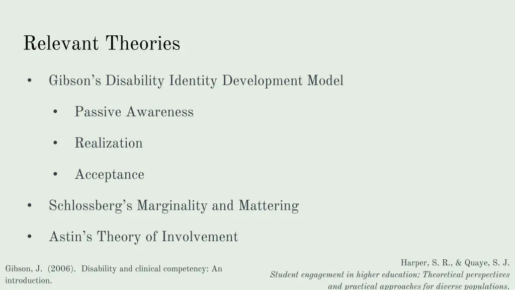relevant theories