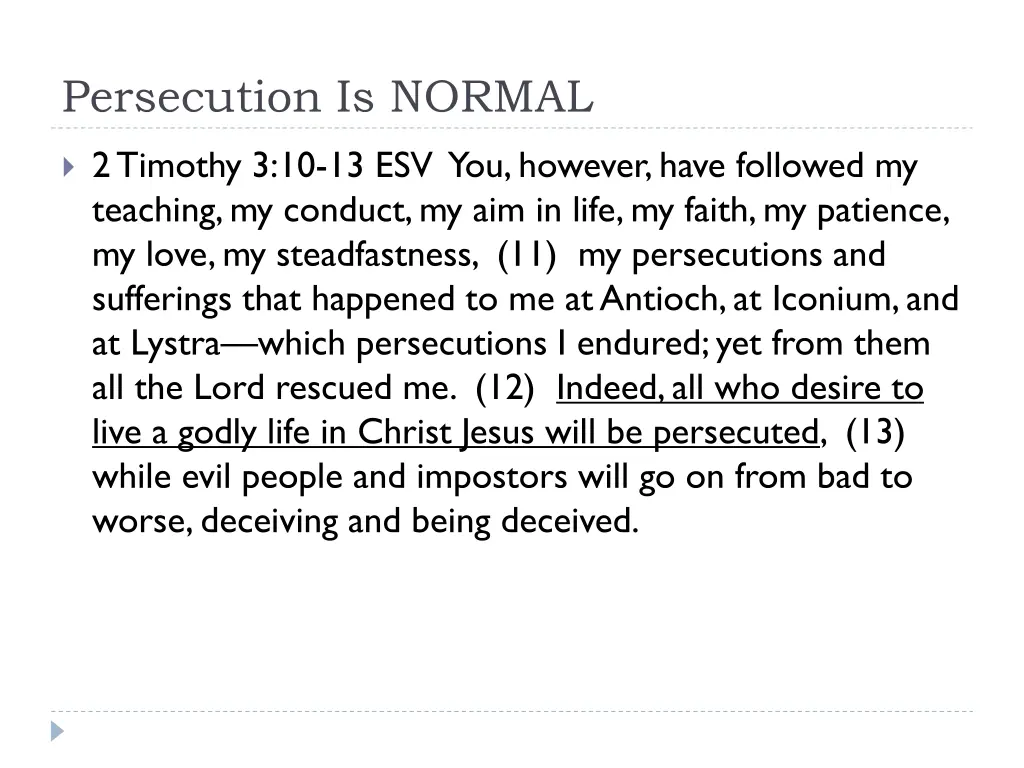 persecution is normal