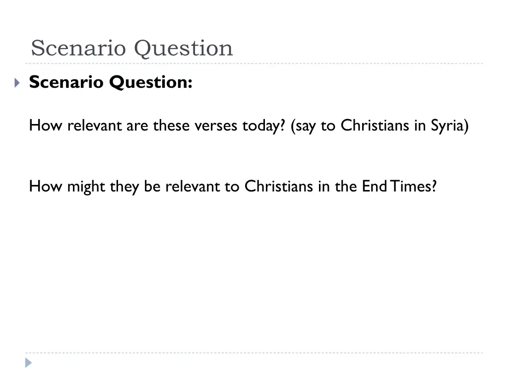 scenario question