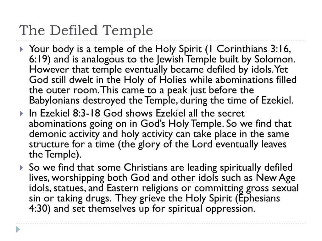 the defiled temple your body is a temple