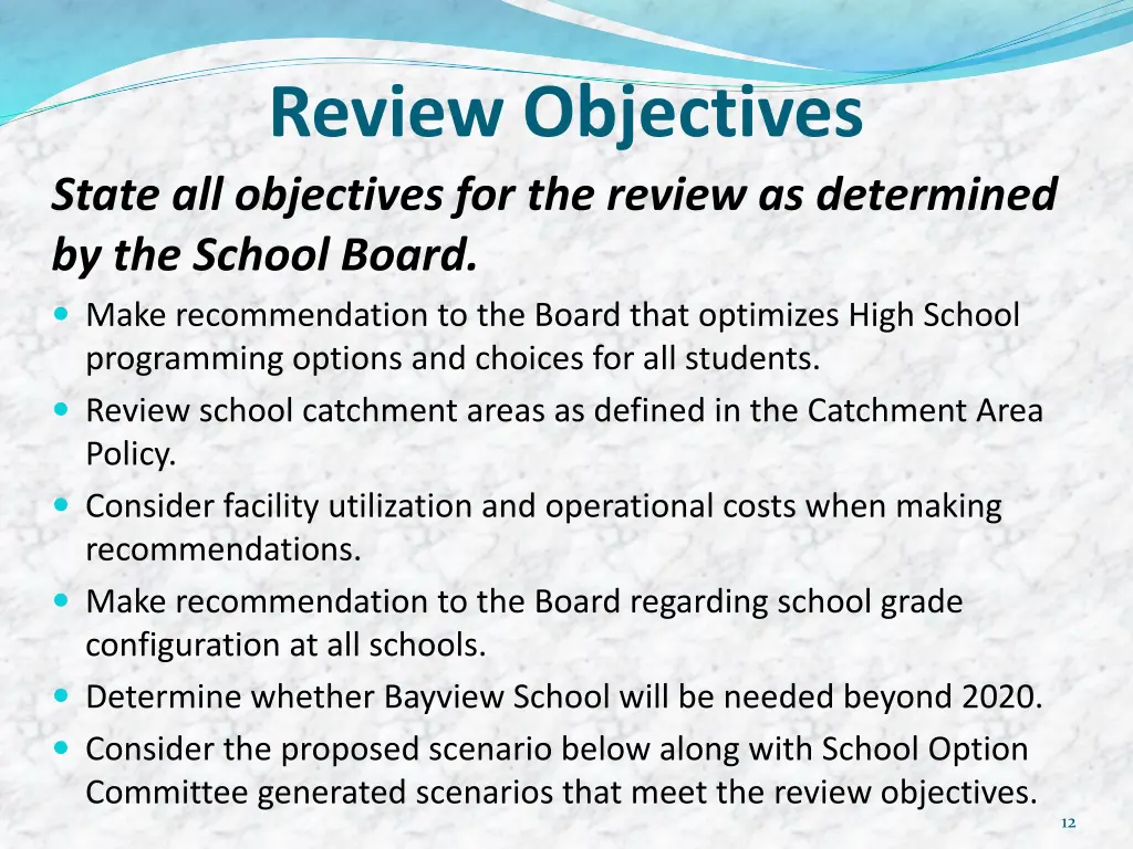 review objectives state all objectives