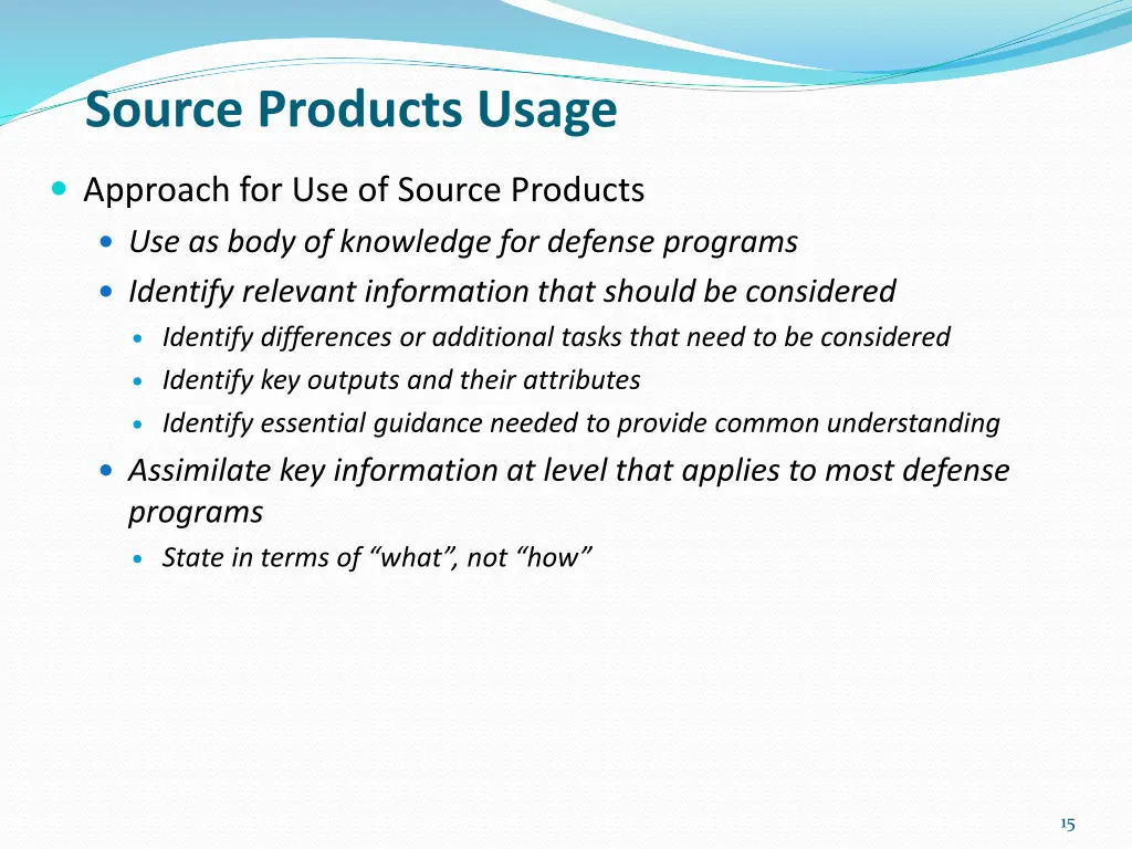 source products usage