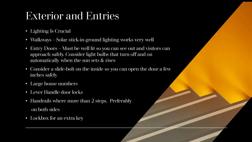 exterior and entries