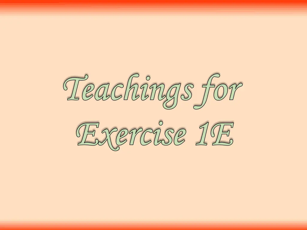 teachings for teachings for exercise 1e exercise
