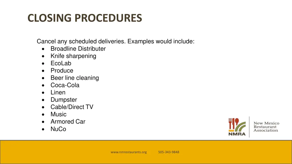 closing procedures 1