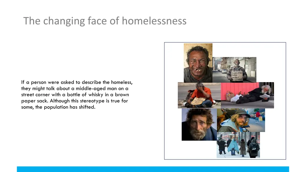 the changing face of homelessness
