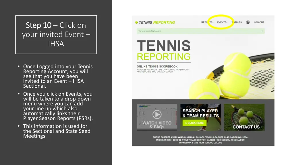 step 10 step 10 click on your invited event ihsa