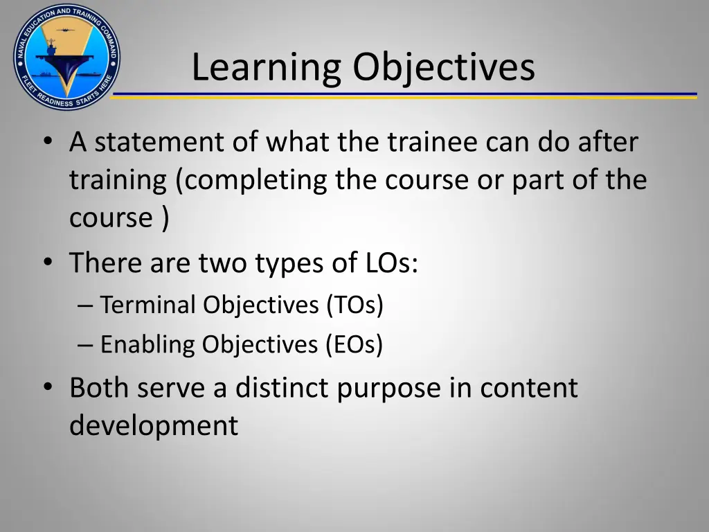 learning objectives