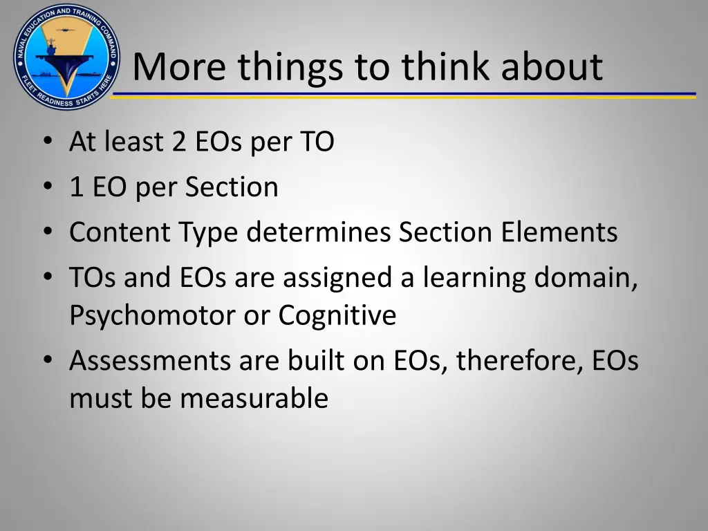 more things to think about