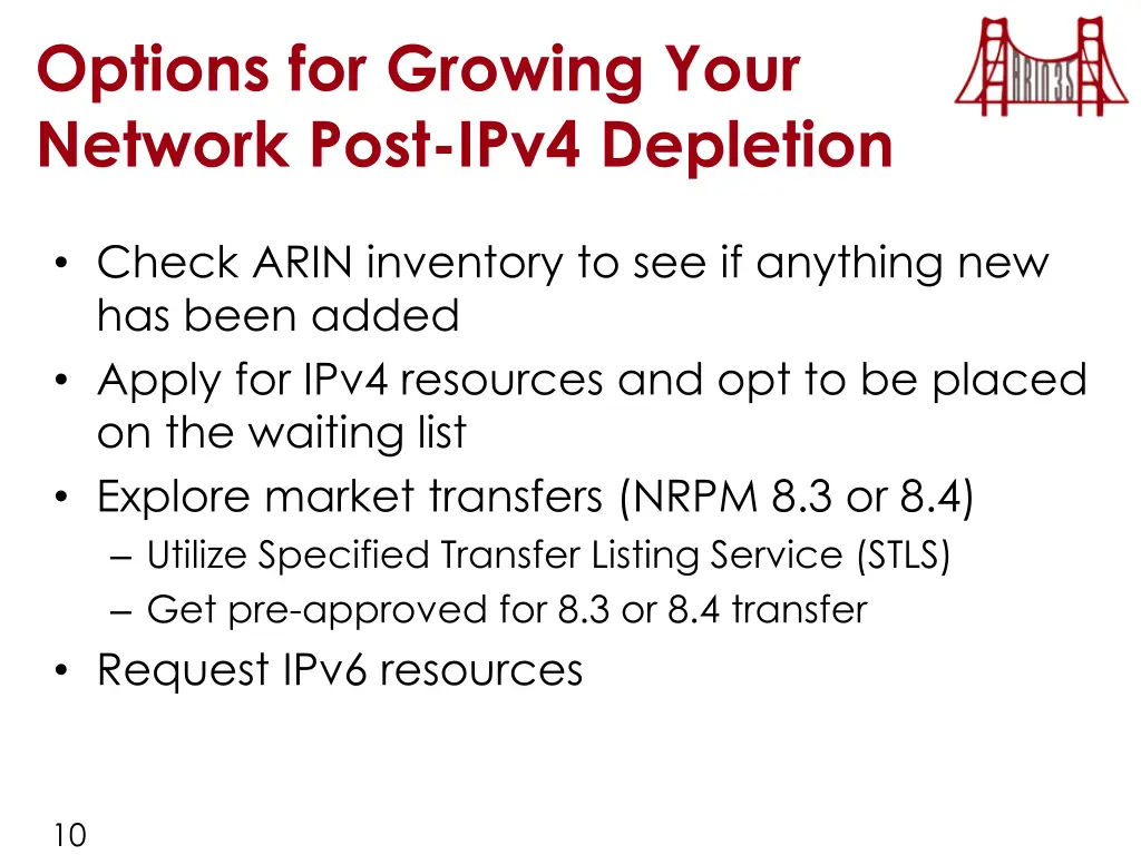 options for growing your network post ipv4