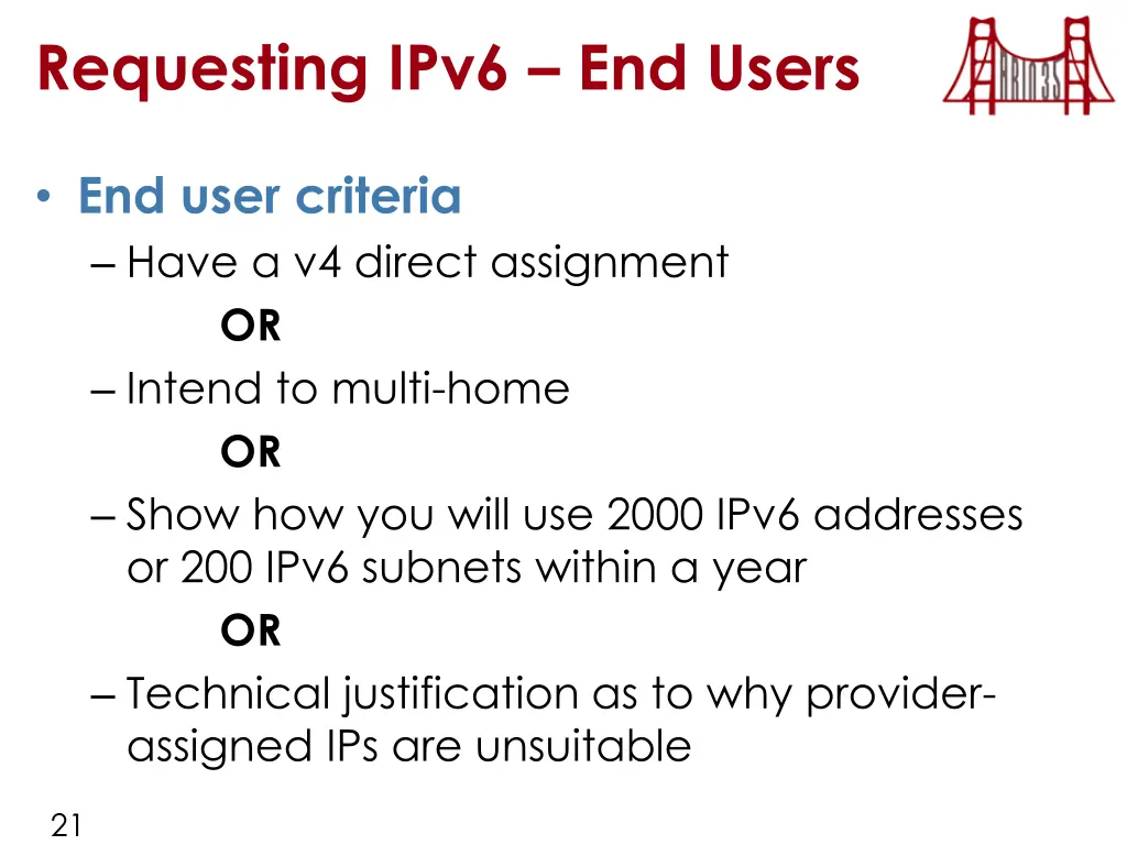 requesting ipv6 end users