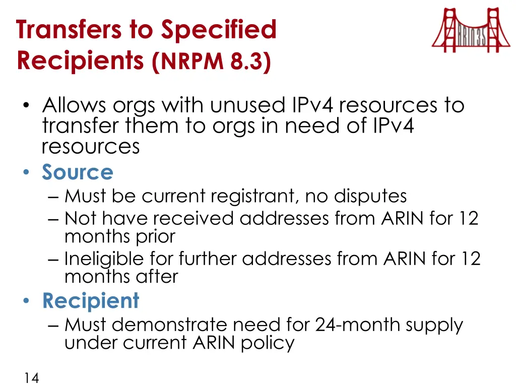 transfers to specified recipients nrpm 8 3