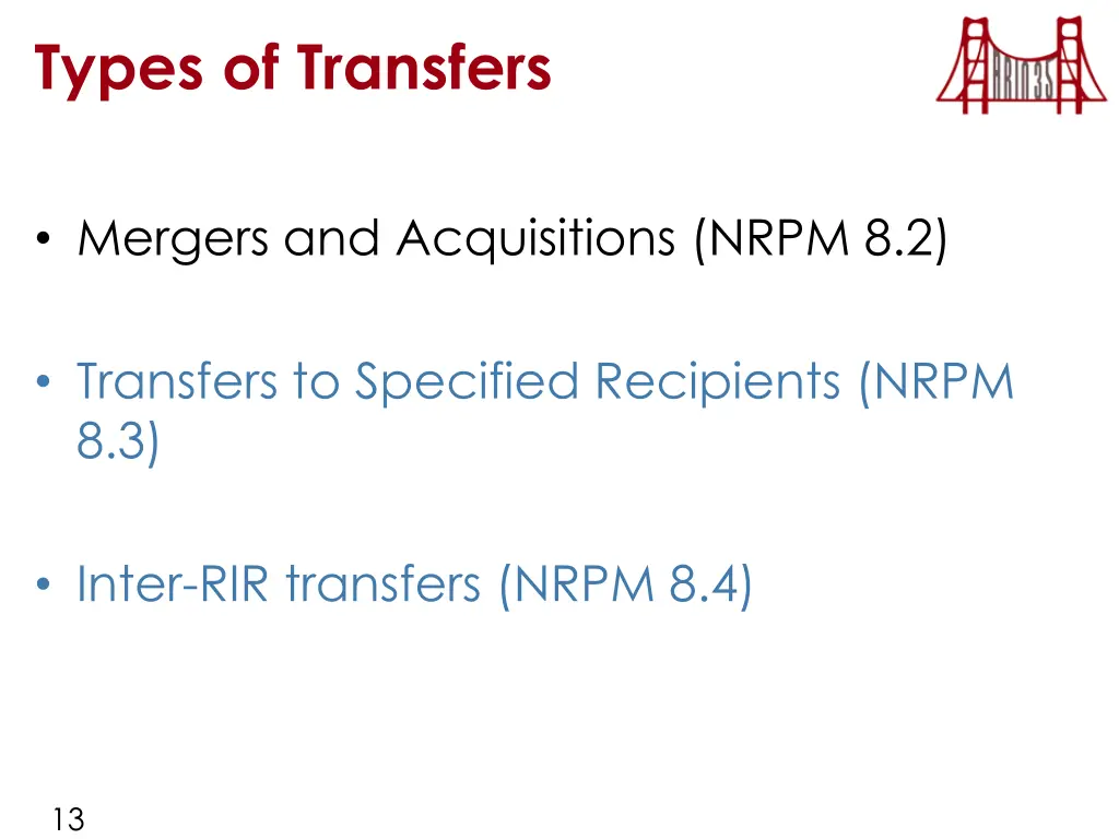 types of transfers