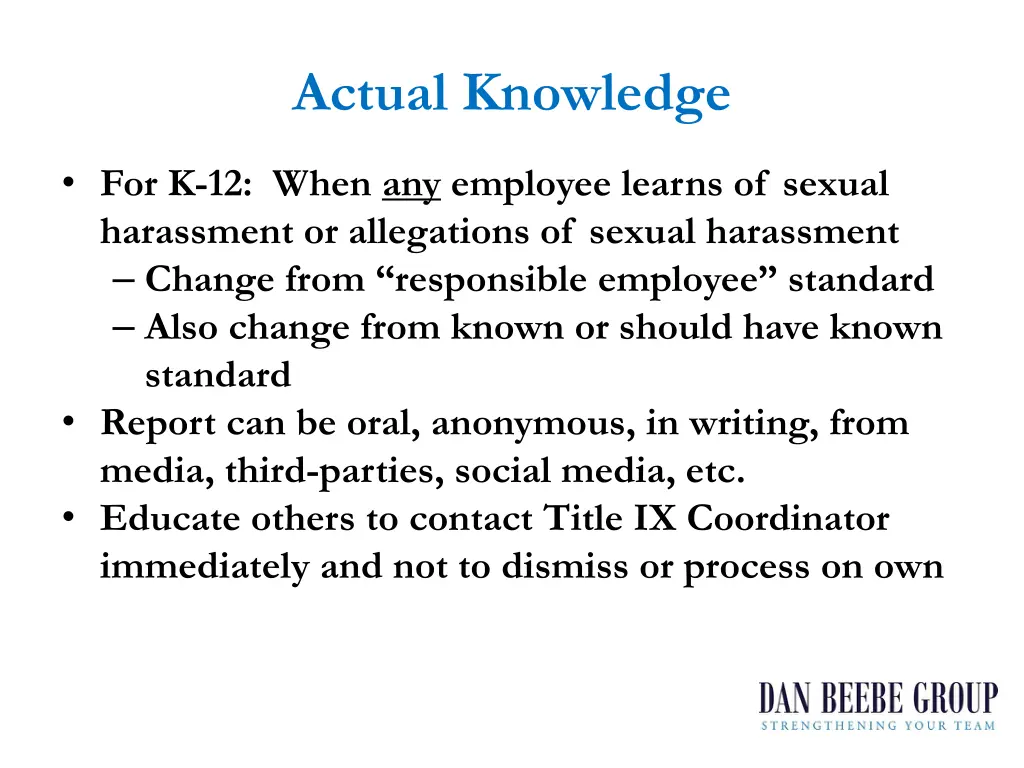 actual knowledge