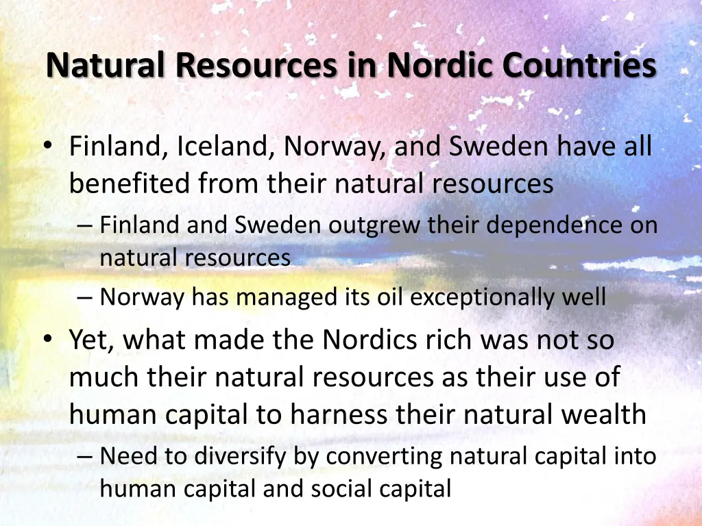 natural resources in nordic countries