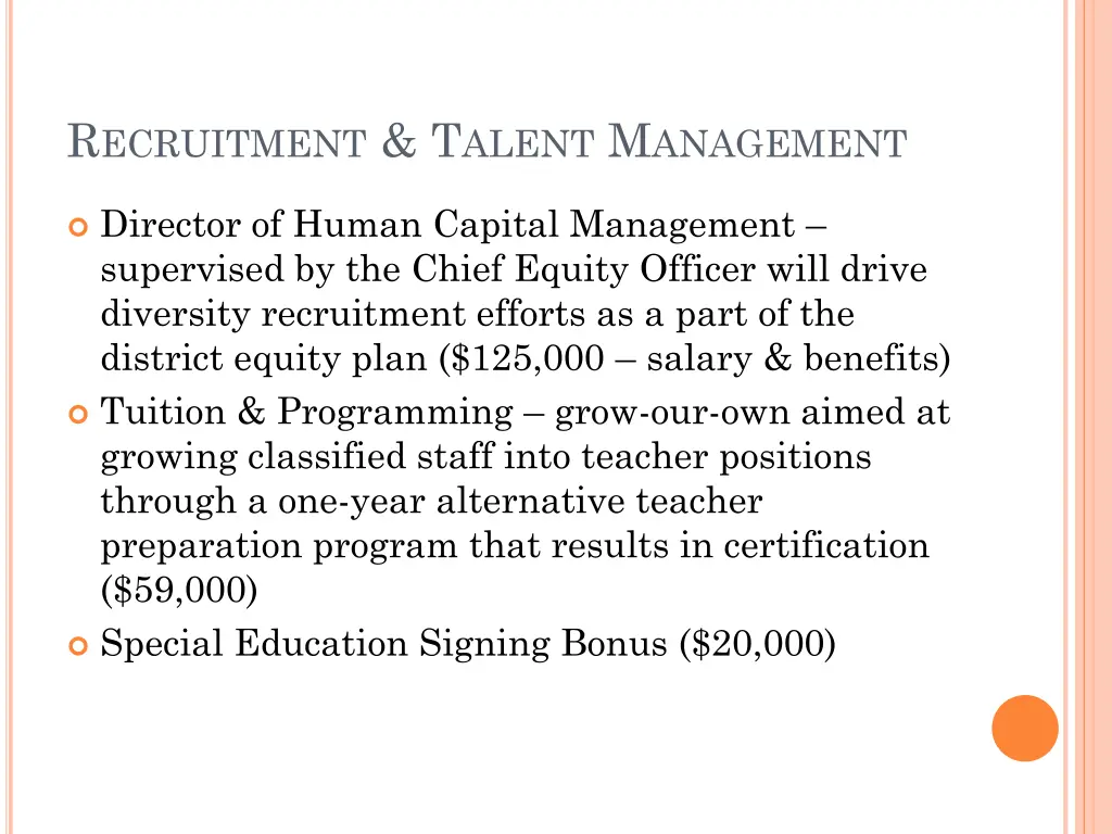 r ecruitment t alent m anagement