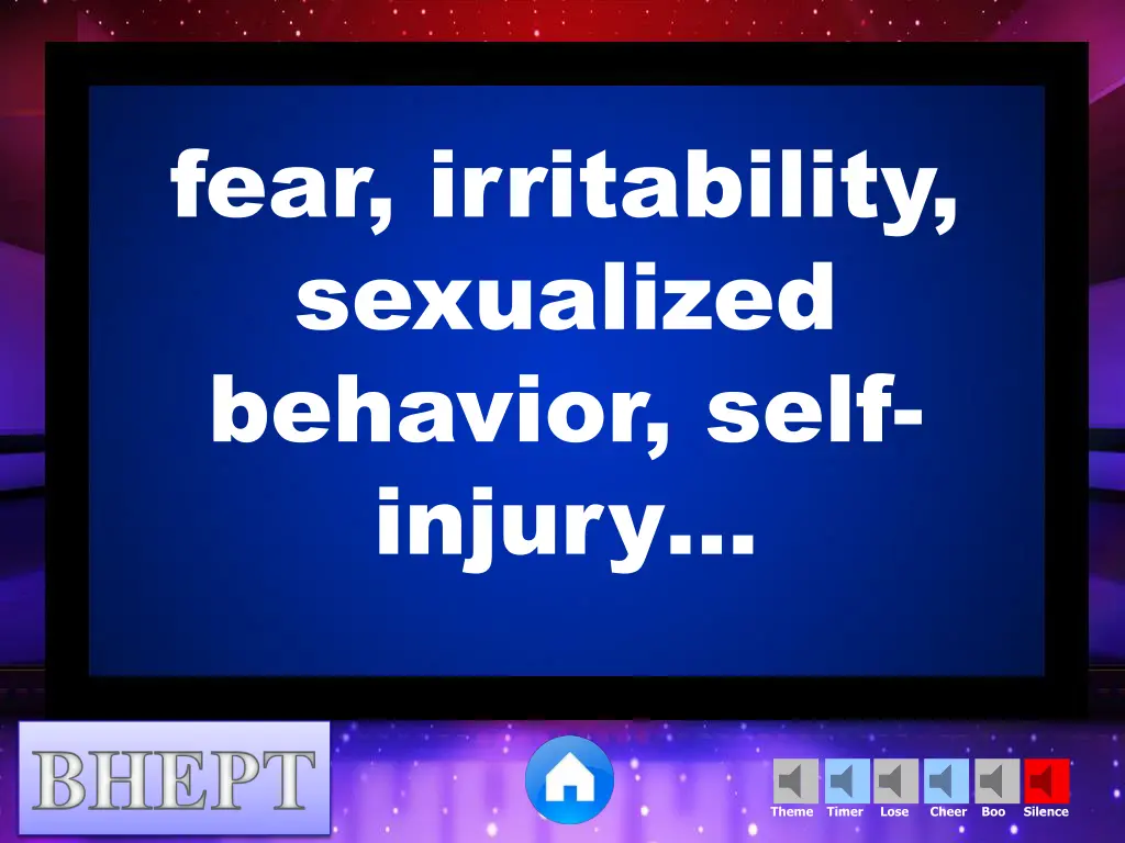 fear irritability sexualized behavior self injury