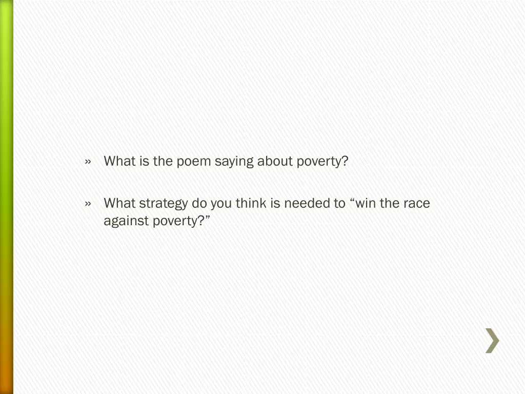 what is the poem saying about poverty