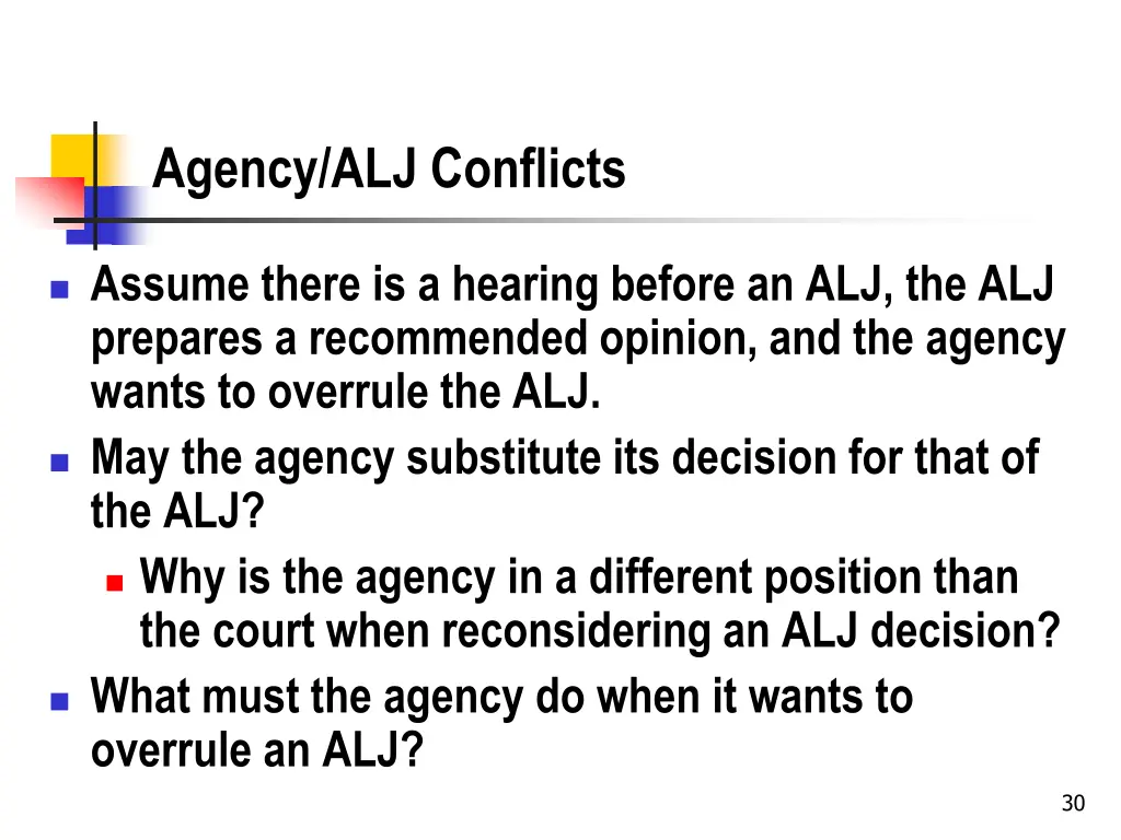 agency alj conflicts