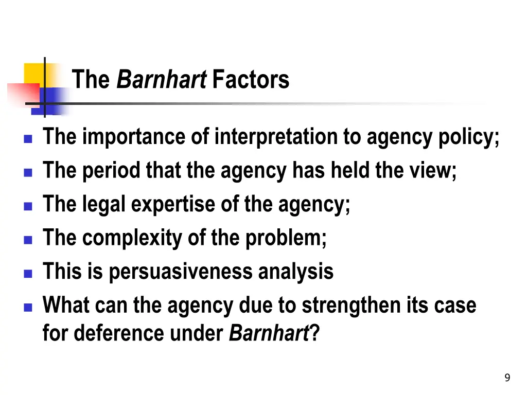 the barnhart factors