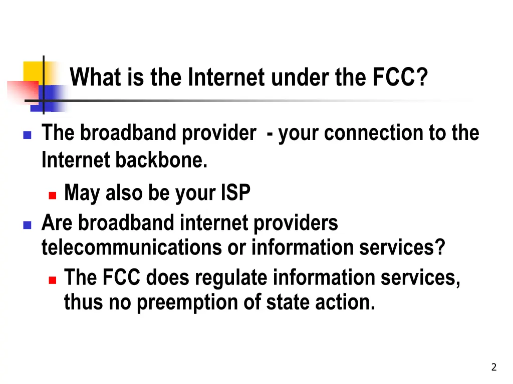 what is the internet under the fcc