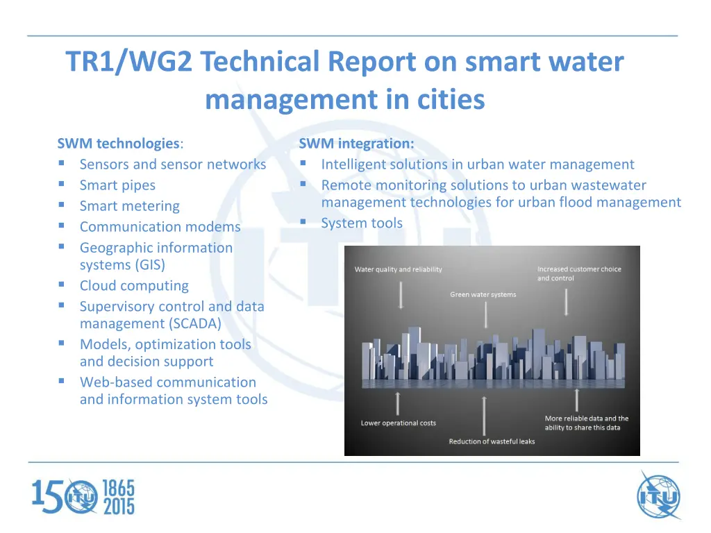 tr1 wg2 technical report on smart water 1