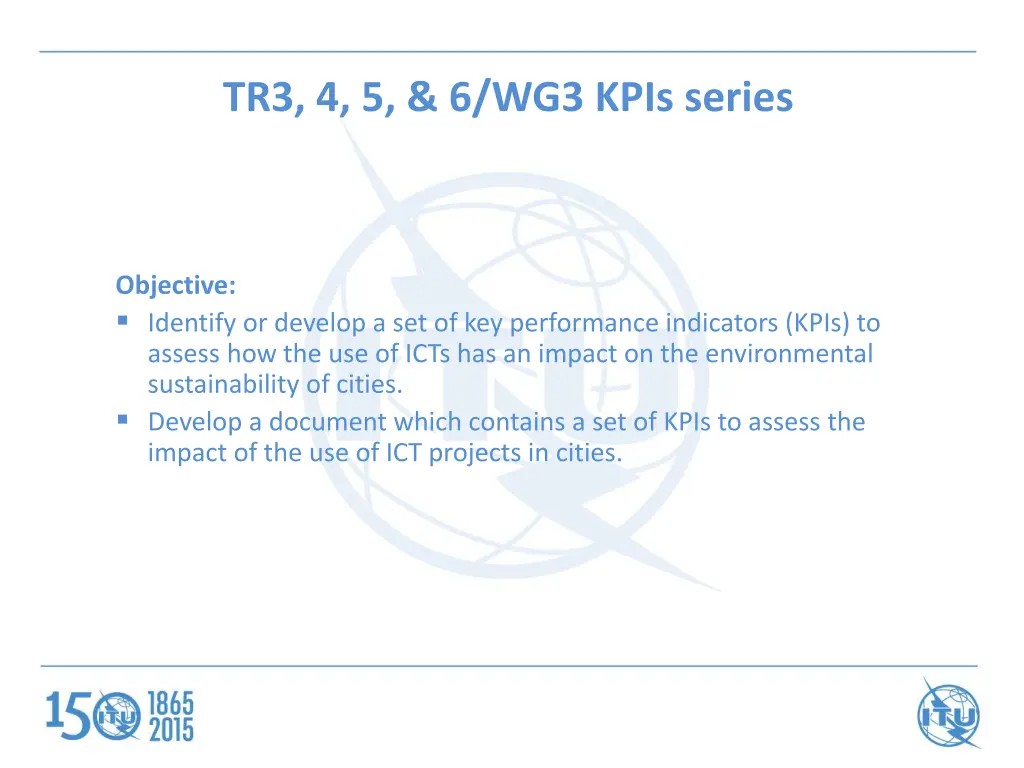 tr3 4 5 6 wg3 kpis series