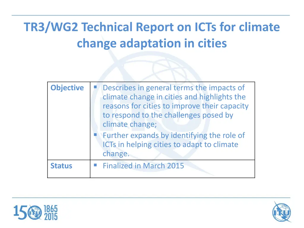 tr3 wg2 technical report on icts for climate