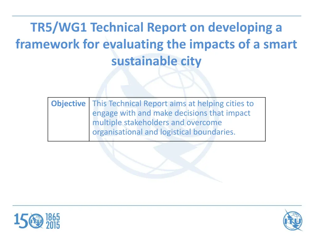 tr5 wg1 technical report on developing