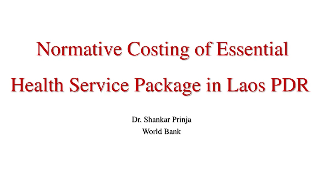 normative costing of essential
