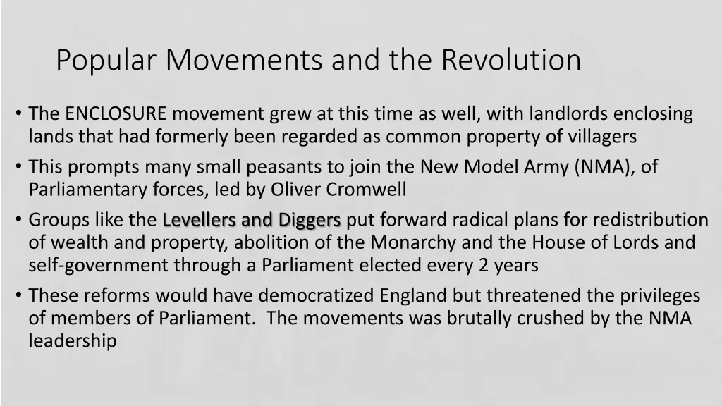popular movements and the revolution
