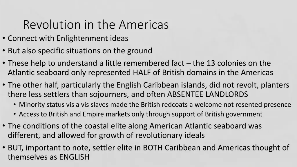 revolution in the americas connect with