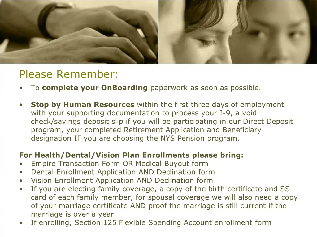 please remember to complete your onboarding