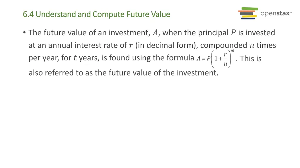 6 4 understand and compute future value