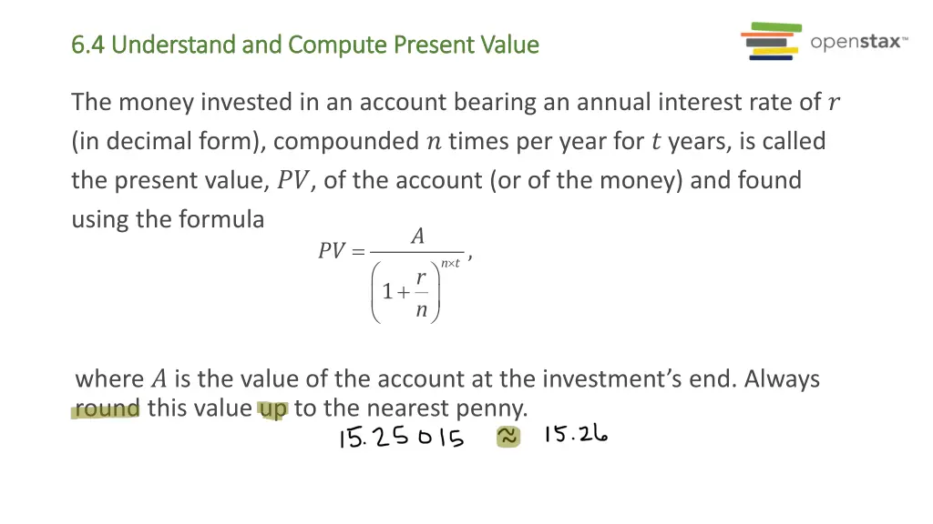 6 4 understand and compute present value