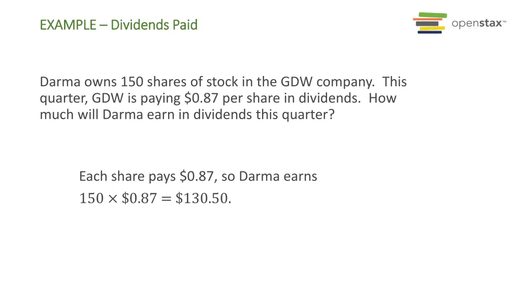 example example dividends paid dividends paid