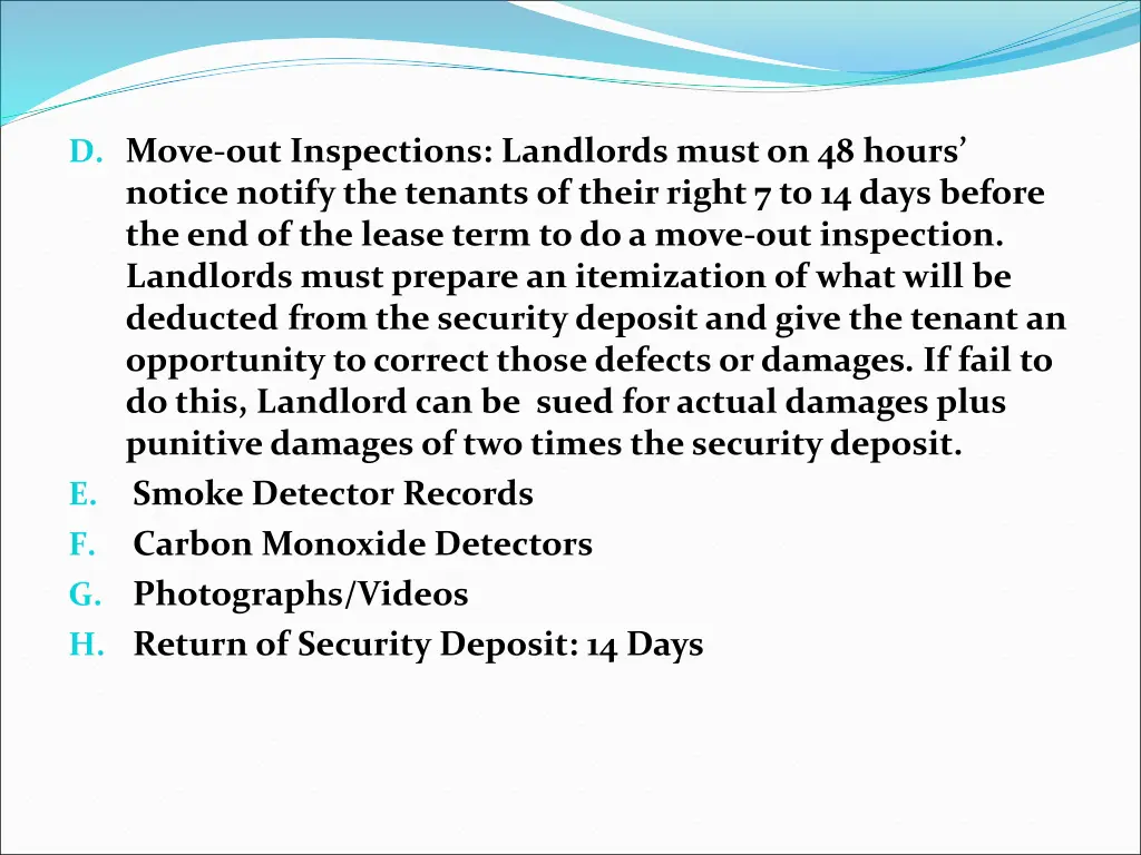 d move out inspections landlords must on 48 hours