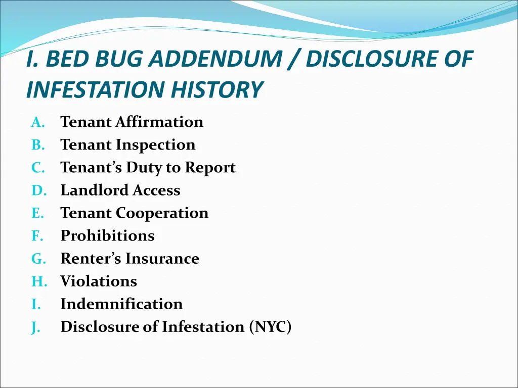 i bed bug addendum disclosure of infestation