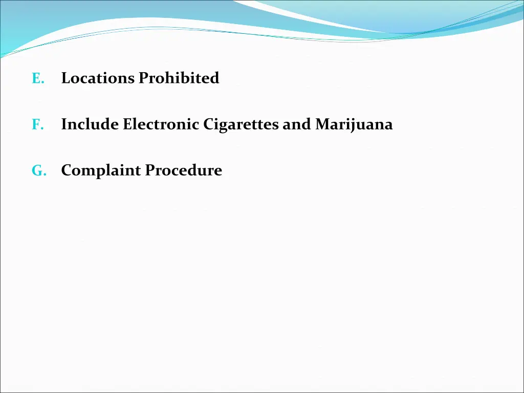 locations prohibited